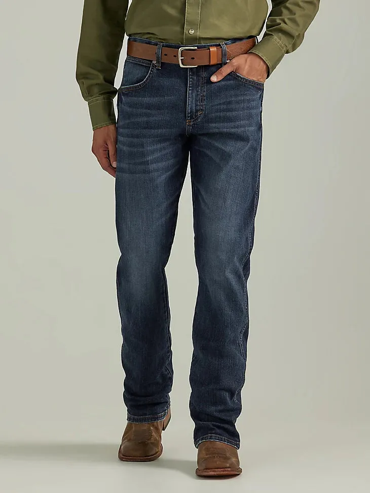 WRANGLER MENS RETRO SLIM FIT BOOTCUT JEANS - DARK WASH ELWICK 112338523